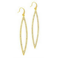 ABS Pave Navette Earrings in Gold